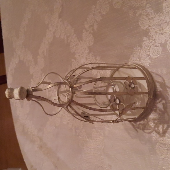 Metal Bird Cage Tealight Holder with Tealight - Picture 4 of 7